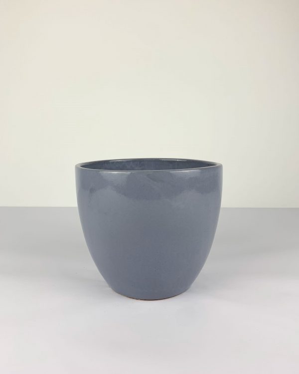 Blue grey glazed pot