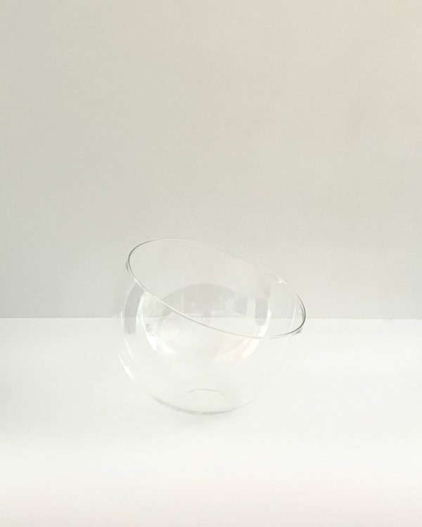 slanted glass bowl
